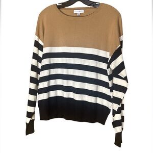 Autumn Skye Boutique Designer Warm Tan Knitwear Long Sleeve Stripe - Size XL